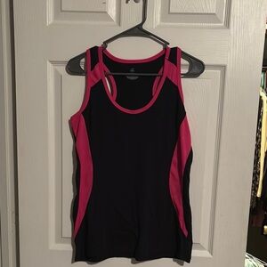 Women's Black and Pink Athletic Tank Top
